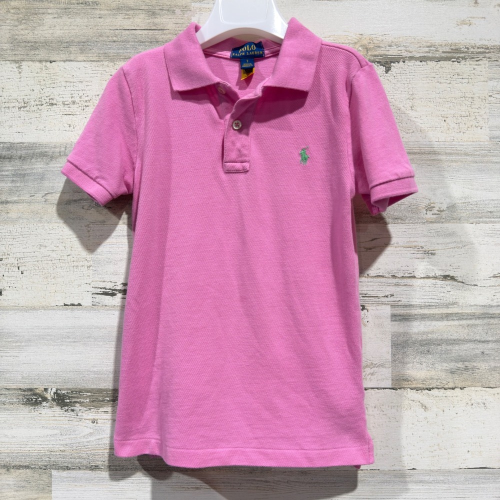 Polo Ralph Lauren Polo Shirt Boys 7 Pink Short Sleeve Pique Preppy GUC*